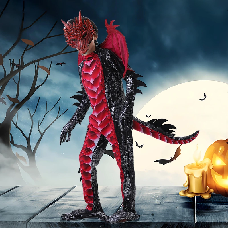 Halloween Parade Kids Dragekostume med aftagelige vinger