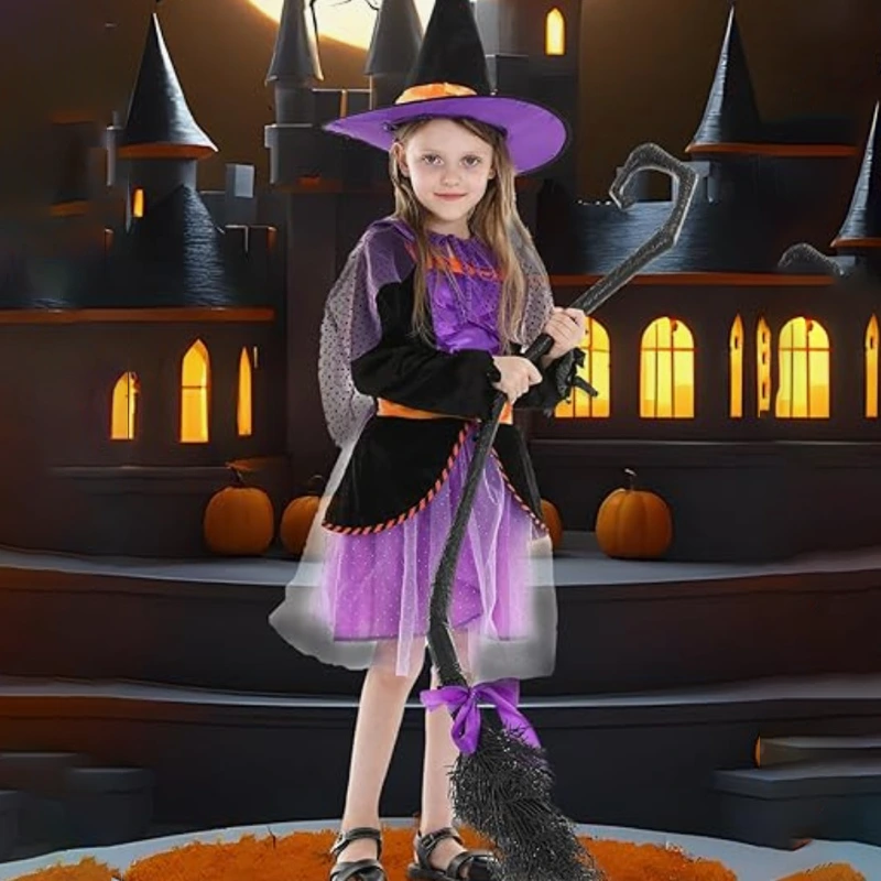 Halloween Parade Børneheksekostume med Sparkly Cape