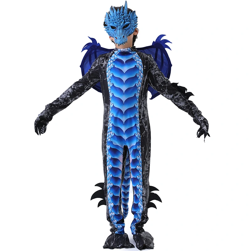 Skole Halloween Party Komplet Dragekostume med aftagelig hale